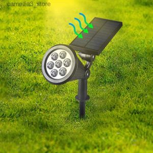 Lâmpadas de gramado ao ar livre holofotes solares lâmpada de gramado conectada ao solo LED 4/7 lâmpadas IP65 à prova d'água jardim pedra lâmpada decorativa luz de expansão de árvore Q231125