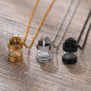 Choker Clear Hollow Fillable Glass Tube Necklaces for men men urn ashes cremation memorial Jewelry ceepsakeペンダント