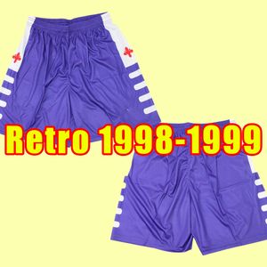 Manga curta Fiorentina BATISTUTA 1998 1999 Retro Calções de futebol BIGICA RUI COSTA 98 99 Calças de futebol em casa Camisas de Futebol Clássico Vintage