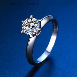 Designer Rings New 10 Mosan Diamond Tiffay Six Claw Women's Ring S Sier Plated Platinum 2 3 Couple