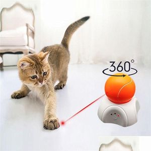 Katzenspielzeug Smart Electric Matic Rotierender Laser 360 Grad Teasing Haustier Kätzchen Interaktiver elektronischer Ball für S 220510 Drop Lieferung Ho OT5QM