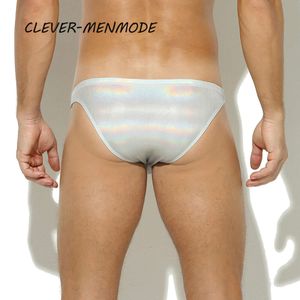 Men's Sexy PU Mini Raised Bag Underwear Patent Low Rise Seamless Briefs G-string Faux Leather Erotic Panties