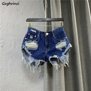 Kvinnor shorts kvinnor sexig nödställd denim koreansk stil personliga ins flickor wideleg kläder sommar hög midja chic vintage y2k 230424