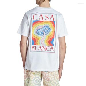 Camisetas masculinas camisetas masculinas com estampa de nuvem de sonho tampos de verão curtos e femininos solteiros de marés de maré