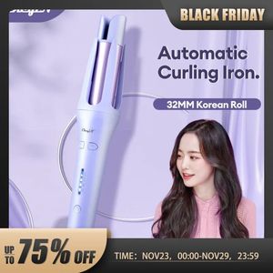 Curling Irons Ckeyin Automatisk hår Curler 32mm Auto Rotating Ceramic Hair Roller Professional Curling Iron Curling Wand Hair Waver 231124