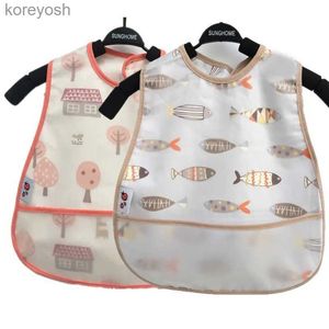 Bibs Burp Cloths 1Pcs Cartoon Pattern EVA Waterproof Lunch Feeding Bibs Cotton Adjustable Baby Bibs Cute Children Baby Apron Kids Burp Cloths BibL231125