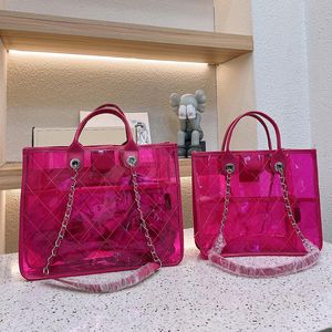 Tote Çanta Tasarımcı Çanta Lüks Crossbody Çanta Moda Plaj Çantası Clear Jelly Bag Büyük Kapasite Seyahat Markası Kadın Omuz Çantası Dufle Pembe Çanta Cüzdan