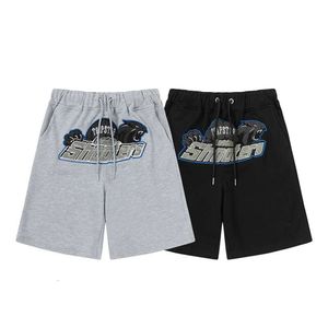 Designer Short Fashion Casual Vêtements Shorts de plage Trapstar Panthère noire Tête de tigre Serviette brodée Shorts American High Street Lâche Couple détendu Sports Ca