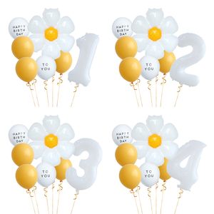 Party Decoration 8 Piece White Daisy Balloon Set 30 Inch 1 9 Digitala ballonger som används för tema födelsedagsfest dekoration barn leksak heliumbollar