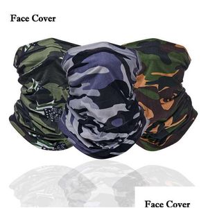 Moda máscaras faciais pescoço gaiter moda máscaras faciais pescoço proteção ao ar livre motociclista cachecol sem costura magia bandana camuflagem headwear r2 dhjnn