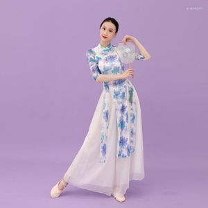 Stage Wear Chinese Belly Dance Costume Dress Ladies Modern Hanfu Cheongsam Trajes Robe Tops Calças Dançando roupas