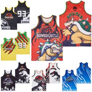 Park TV Series Movie Jerseys Basketball 93 The Lost World Jurassic Shirt Hiphop Team Sport All sömnad Pure Cotton Breating High School Uniform Pullover Good