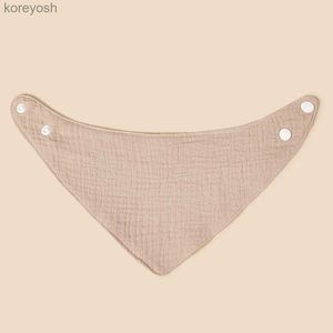 Bibs Burp Cloths Baby Feeding Drool Bibs Saliva Towel Triangle Solid Color Scarf Bandana Soft Cotton Bib Adjustable Snap Button Burp ClothL231125