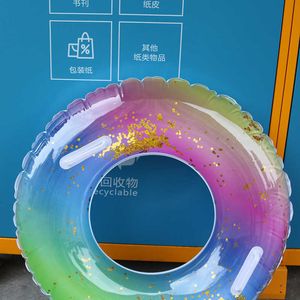 Life Vest Buoy Inflatable Lifebuoy Adult and Child General Underarm Transparent Sequin Swimming Ring Pool Float Floaties for Adults J230424