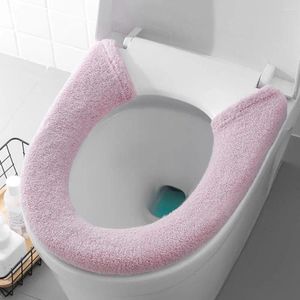 Tuvalet koltuk kapaklar kalınlaşmış kapak polyester yumuşak rahat bulanık evrensel banyo kase