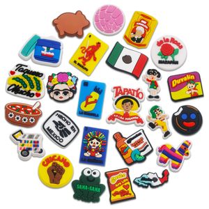 Acessórios para peças de sapatos 25 Sapatos mexicanos Charms Fits para Sandals Croc Clog