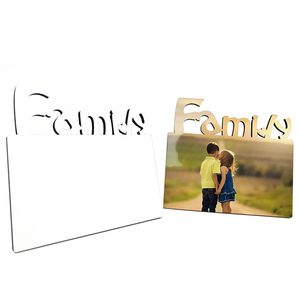 SUBlimação em branco quadro fotográfico álbum Ornamentos Diy Transferência de calor de madeira Família