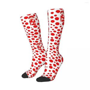 Calzini da uomo Calzini invernali maschili Puntini rossi Accessori ispirati a Yayoi Kusama Calze lunghe sportive comode Idea regalo