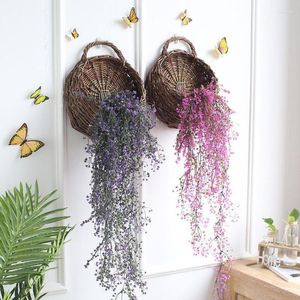 Fiori decorativi Vite di fiori finti artificiali Hanging Garland Plant Home Garden Wedding San Valentino Decor Simulation Wall Basket