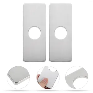 Mutfak Muslukları 2 PCS Panel Tek Delikli Plaka Lavabo Aksesuarları Vanity Dekor Kapağı Musluk Gömme Dökme Havzası Paslanmaz Çelik 4 inç Dresser