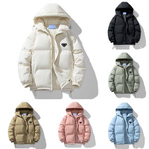 Modedesigner unisex stil män kvinnor vinter jacka förtjockar varm bomull vinter snö kappa vadderad jacka ny huva par kallsäker överrock