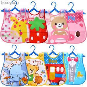 Bibs Burp Cloths Adjustable Cartoon Animals Baby Waterproof Colorful Infant Bib Sleeveless Bibs Children Long Sleeve Apron Coverall Feeding ApronL231125