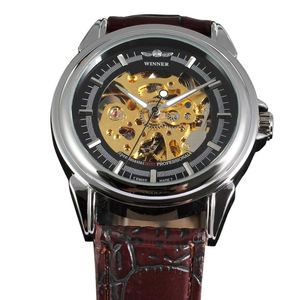 Нарученные часы Top Brand Men Watchings Mechany Mechanical Skeleton Watch Black Fashion Casual Design Roman Number Dialer Deverier Relogiowristwatch