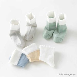 Kids Socks 5Pairs/lot 0-2Y Baby Socks Summer Cotton Solid Colorful Kids Socks Girls Cute Newborn Boys Toddler Socks Baby R231125