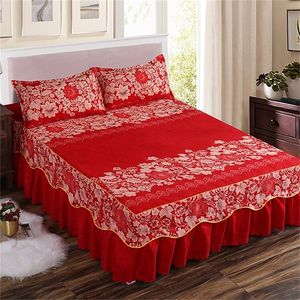 Bed Skirt Home Textile Bedcover European Style Bedspread Polyester Cotton Bed Skirts Flowers Colourful Bed Linings150X200cm Queen Size 230424