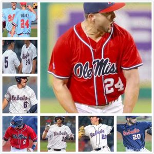 Ole Miss Rebels Baseball 28 Austin Miller 35 Kevin Graham 13 Zack Cozart 2 Ryan Olenek stitched MEN Youth kids Jersey