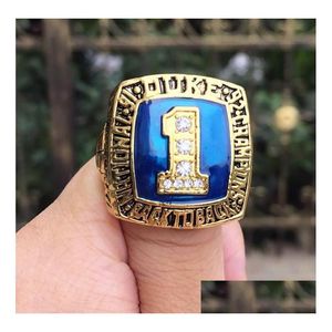 مع الحجارة الجانبية Duke Blue 1992 Devils National Championship Ring Men Fan Fan Hift Wholesale Drop Drop Jewelry Ring Dhn6t