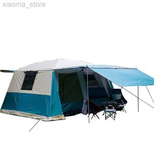 Tält och skydd utomhusfamilj camping tält 8-12 person dubbel lager vattentätt 4 säsong stora rymliga vardagsrum solskydd tält