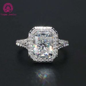 Mosanite vrouwen bruiloft 14K massief gouden sieraden 3 karaat stralend geslepen Moissanite diamanten ring voor verloving