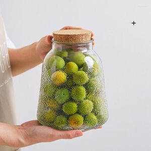 Bottiglie di stoccaggio Barattolo sigillato in vetro per uso alimentare Frutta secca e cereali vari Dado di grande capacità per uso domestico con coperchio