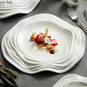 Naczynia Talerze ceramiczne naczynie nieregularny kształt specjalny makaron stek płytka kuchnia solidne zastawa stołowa sushi sush -przekąsek 231124