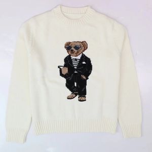 Polos björn tröja män tröjor tecknad rl hoodies kvinnor lilla björnkläder mode långärmad stickad pullover bomullsull 9y0g re9d