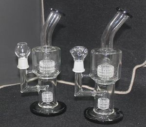 Vintage 8inch MOB Recycler Glass Bong Water Smoking Hookah pipe black color Matrix perc Bubbler Heady Oil Dab Rigs can put custome2244871