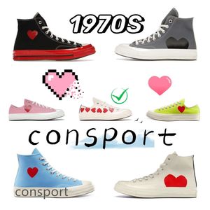 Designer Conversity 1970s Grandes Olhos Vermelho Coração Forma Homens Mulheres Casuais Sapatos de Lona Sapatilhas Plataforma Clássica Nome Conjunto Estrela Sneaker Chuck Chucks Tamanho35-44