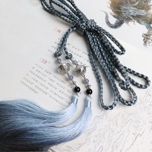 Belts Bell House Taeniasis Antique Style Weaving Chain Belt Tassels Waist Pendant Chinese Clothing Hair Band Accessories BeltBelts