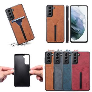 Retro Vintage Leather Vogue Phone Case для iPhone 14 13 12 11 Pro Max Samsung Galaxy S23 Ultra S22 Plus S21 S20 S20 SLIM Slim Slot Slot Busines