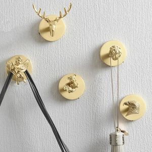 Towel Racks Pure Copper Animal Hooks Wall Mounted Hook for Hanging Clothes Hats Keys Scarf Brass Towel Holder Bathroom Accessories Coat Rack 231124