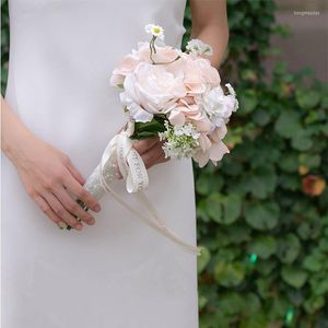装飾的な花シミュレートされた花の結婚式の手を保持する花束保湿人工ブライダルパーティーの装飾
