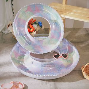 Schwimmweste Boje Transparent Verdickter Bunter Schwimmring Erwachsene Kinder Aufblasbare Poolröhre Riesenschwimmer Jungen Mädchen Wasserspaß Spielzeug Schwimmrunden J230424