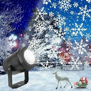 Christmas Decorations Christmas Large Decoration Projector Light Snowflake Christmas Party Laser Led Stage Light Rotating Xmas Lighting Garden Decor 231124