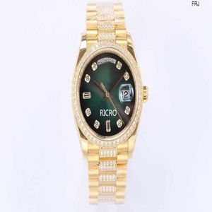 Rolax zegarek Diamond EW Fabryka Topselling Women Watch 36 mm Middle Row Diamond Ring 2836 Ruch mechaniczny Sapphire Mirror Fashion Casual Sports Series FRJ