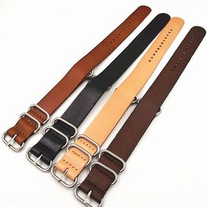 Watch Bands Silver buckle wholesale 10PCS/batch 14MM 16MM 18MM 20MM 22MM 24MM genuine cow leather strap NATO strap Zulu strap 230425