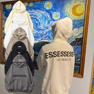 Дизайнерский теплый свитер с капюшоном Essentialhoodies Мужская женская мода Уличная одежда Пуловер Толстовка Свободная толстовка с капюшоном Essen Пара Верхняя одежда Технические флисовые куртки 1GMS