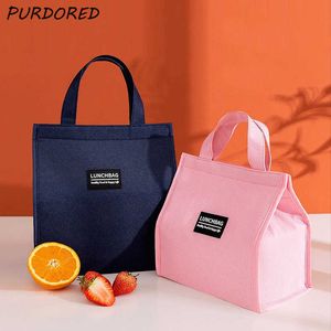 Buz Paketleri/İzotermik Torbalar Purdiored 1 PC Kadınlar Büyük Öğle Yemeği Çantası Yeni Termal Yalıtımlı Öğle Yemeği Kutusu Tote Soğutucu Çanta Bento Çantası Öğle Yemeği Konteyner Gıda Depolama Çantası J230425