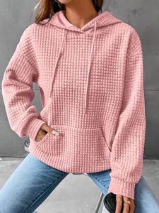 Herrtröjor tröja hoodie fickrockar höst vinter kvinnlig långärmhet snörning pullover zc255 231124