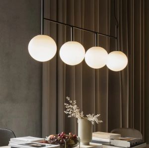 Moderna pendelljus järn Art deco glas hängande lampa matsal tak monterad suspenderad lampor restaurangbelysning fixturer